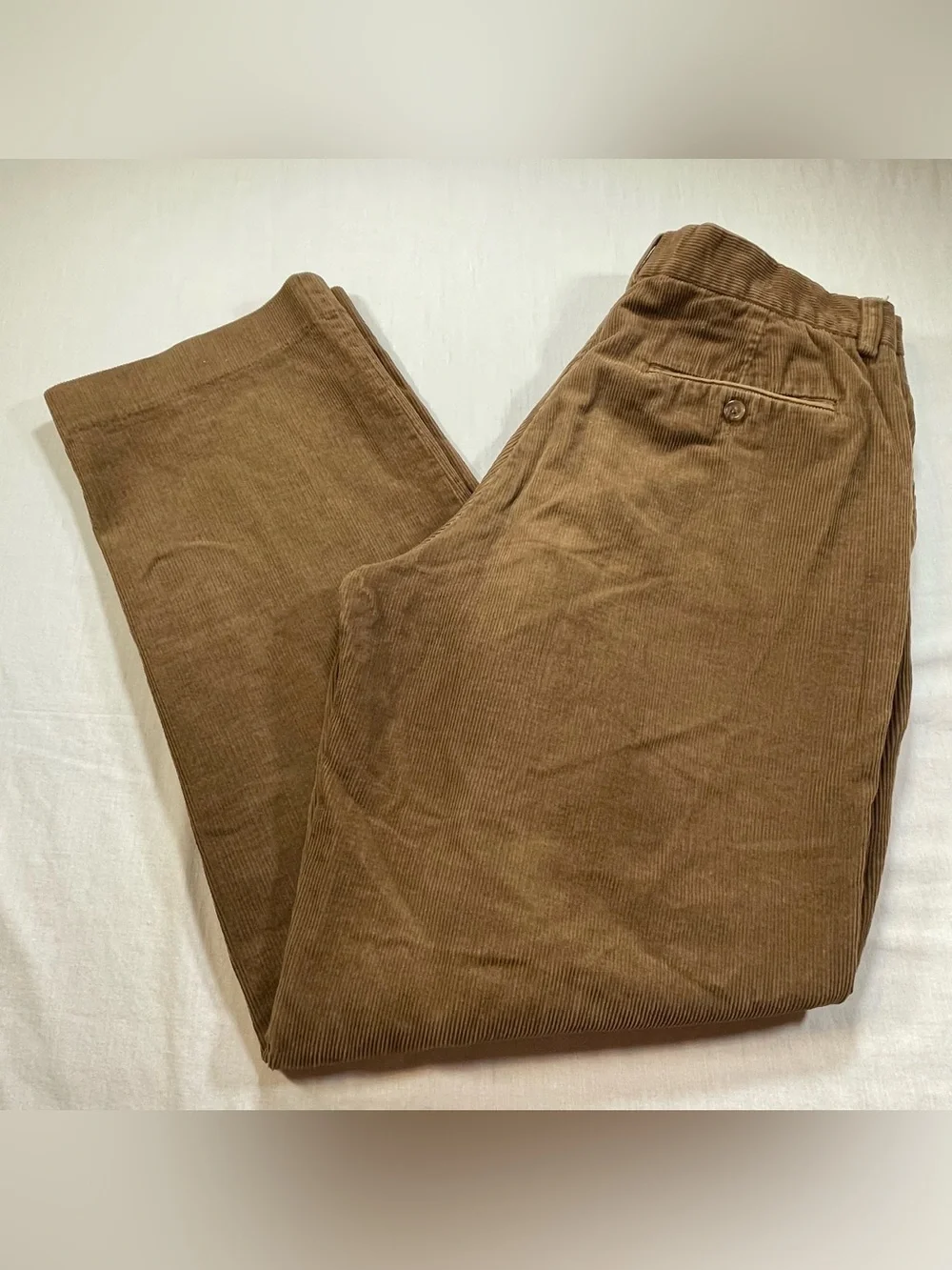 J.Crew Corduroy Pants Mens 34X32* Brown Pleated Straight Leg Trousers Retro 90’s